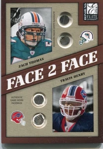 2004 Donruss Elite - ZACH THOMAS / TRAVIS HENRY - Face 2 Face Facemask /125 - Picture 1 of 1