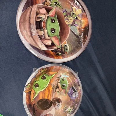 Star Wars Baby Yoda Cumpleaños Fiesta Suministros Pastel Cupcake Topper Globos Platos Foto 1 de 4