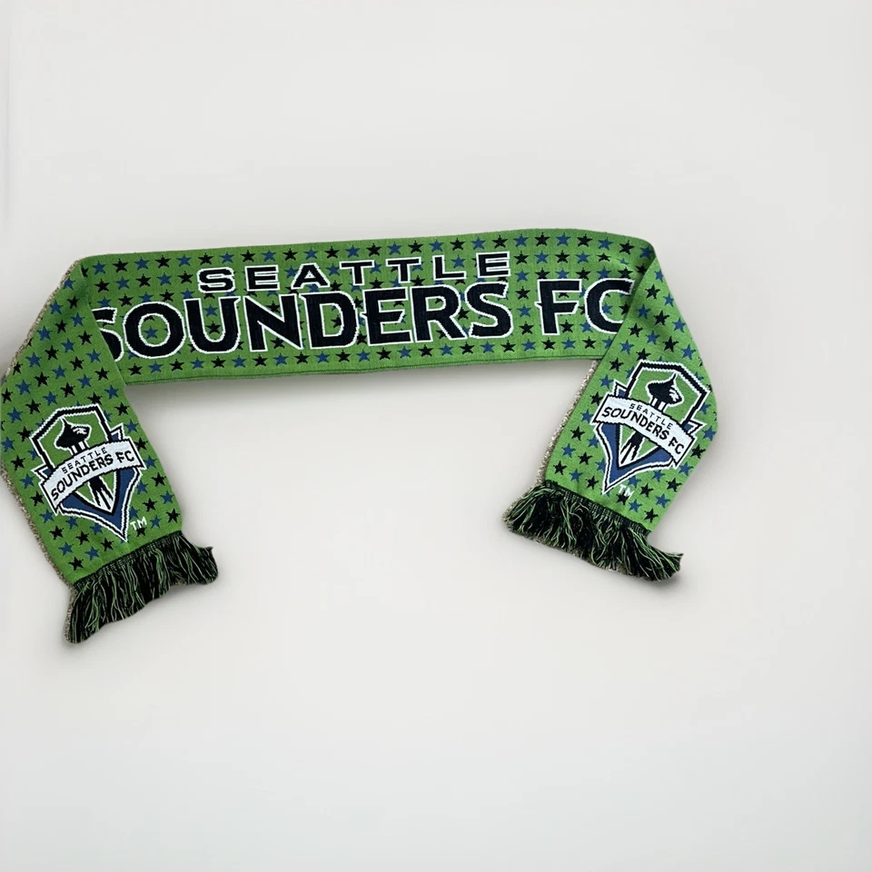 Bufanda tejida con flecos de invierno unisex Seattle Sounders 2016 hecha en Polonia Foto 1 de 4