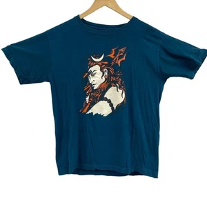 Shangri-La Teal Shiva warrior Graphic Hindu Short Sleeve T-Shirt Size 42 Small - Picture 1 of 9