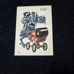 1965 TOPPS Tan Ugly Sticker Card 33 Fay - Foto 1 di 2