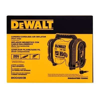 Inflador portátil eléctrico inalámbrico DEWALT DCC020IB 20V MAX (solo herramienta) Foto 1 de 4