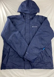 Columbia Men's Big Sparks Jacket Omni-Tech Waterproof Navy Denim Size LG NWT - Picture 1 of 7