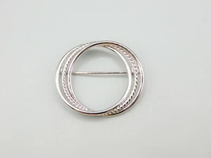 Signierte Danecraft 925 Sterling Silber Kreis Anstecknadel Brosche Kranz Modernist Style - Bild 1 von 5