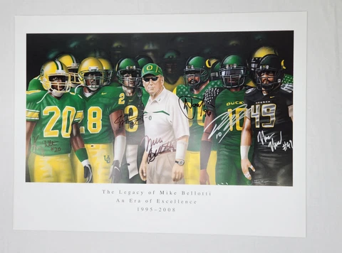 2008 Oregon DUCKS Bellotti TIGNER Football POSTER PRINT  Legends Sigs   24 x 18 Cover