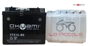 BATTERY OKYAMI YTX12-BS 12V 10AH SUZUKI SV 650 2003 2004 2005 2006 2007 2008 - Picture 1 of 1
