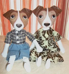 Buy 2 Get the 3rd FREE, PATTERN, Primitive Folk Art Doll, Jack Russell Terrier - Picture 1 of 1