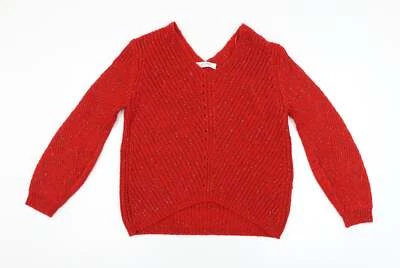 Suéter de lana rojo cuello en V para mujer Promod talla M Foto 1 de 4