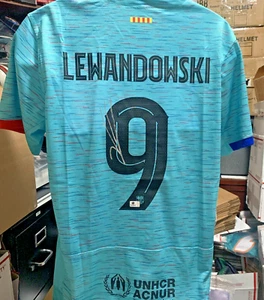 Tercera camiseta Nike 23-24 autografiada por Robert Lewandowski FC Barcelona certificado de autenticidad GA - Imagen 1 de 10