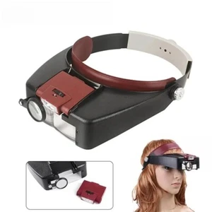 LED Juwelier Kopf Stirnband Lupe beleuchtet Visier Vergrößerungsbrille Lupe - Bild 1 von 7