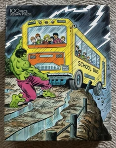 VINTAGE 1988 THE INCREDIBLE HULK 100 PIECE JIGSAW PUZZLE COMPLETE SUPERHERO - Picture 1 of 4