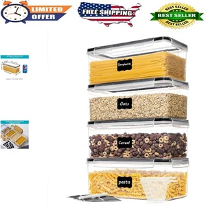 Airtight Food Storage Containers 4PCS Set 3.2L | BPA Free Pasta Canisters wit... - Picture 1 of 10