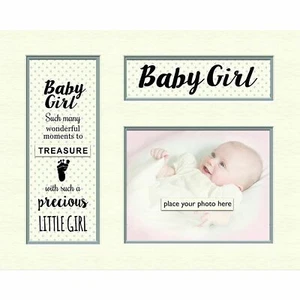 Photo Mount Card Picture Holder Mounting Memory Frame 10" x 8" Gift- Baby Girl - Picture 1 of 1
