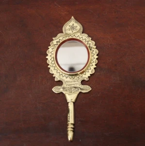 Aranmula Kannadi Metal Mirror Perfect Image Handheld Make Up Mirror Gift Decor - Picture 1 of 6