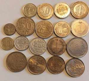 Turkey 18 Different Coins Lot - (1957 - 2014) - Picture 1 of 8