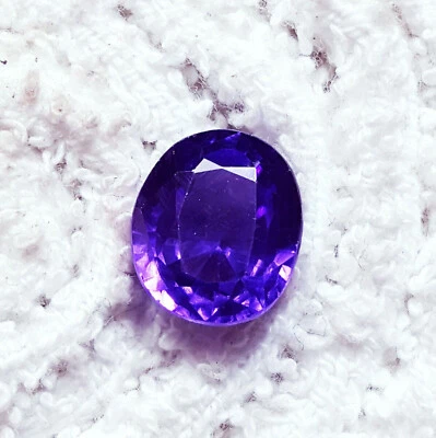 6.00 Ct Violet Amethyst Oval Cut Certified Loose Gemstone With Free Gift - Image 1 of 4