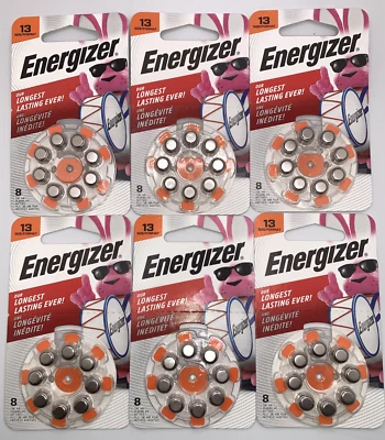 6 Packs Of Energizer Hearing Aid Batteries Size 13 Orange 8 Pack 3/27 & 10/27 - Image 1 of 3