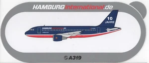 ~ HAMBURG INTERNATIONAL 10 JAHRE/YEAR Livery ~ Airbus A319 Sticker ~ULTRA RARE~ - Picture 1 of 3