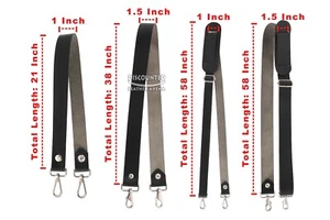 Leather Adjustable Straps High Quality Wide Crossbody Shoulder Bag Purse Straps - Picture 1 of 11