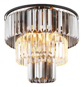 Lampadario a Soffitto Paralume di Cristalli Fumè e Trasparente 3xE27 Globo NAXIS - Foto 1 di 3