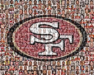 San Francisco 49ers Foto Mosaik 150+ Legenden Fußball Wandbild Deko, Fan Geschenk - Bild 1 von 13