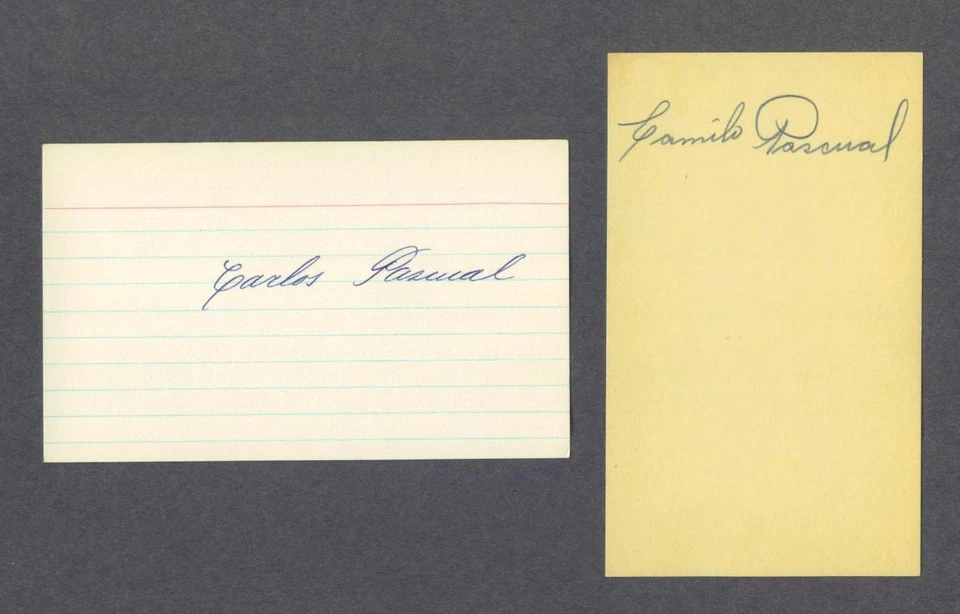 Carlos & Camilo Pascual signed brothers signed index cards - Image 1 of 1