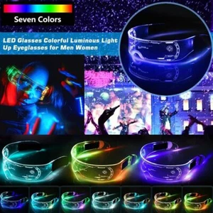 Lentes transparentes 7 colores LED intermitentes visera gafas rave party - Imagen 1 de 9
