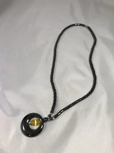 Collar de hematita con colgante redondo abierto - Imagen 1 de 1