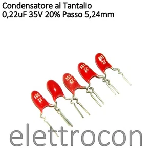 5 pezzi 0,22uF 35V Condensatore al Tantalio preformati 220nF 35V - Picture 1 of 1