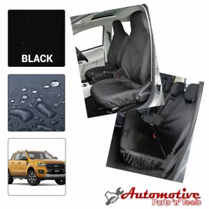 Negro Fundas Asientos a Medida para Ford Ranger (2015> Frente Y ; Trasero Crew - Imagen 1 de 5