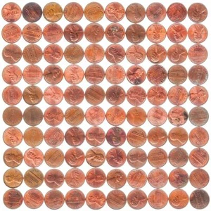 100 MÜNZEN AUS DEN VEREINIGTEN STAATEN 1 CENT ""LINCOLN MEMORIAL CENT"" 1959-2008 - Bild 1 von 2