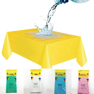 Plastic Table Covers Party Wipe Clean Disposable Table Cloth Cover Rectangle - Image 1 of 4