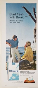 1970 Belair Cigarettes Artist Painting Woman Man Waterfront Print Ad - Foto 1 di 1