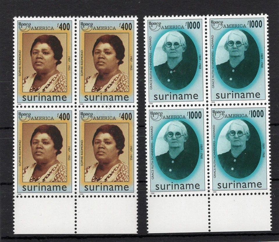 UPAEP - SURINAM 1998 - MUJERES FAMOSAS, BLOQUE DE 4, MNH Foto 1 de 1