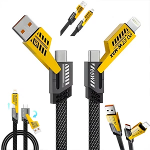 4 IN 1 Universal USB C USB-A For iPhone 16/15/14 Samsung S25/S24 Charging Cable - Picture 1 of 18