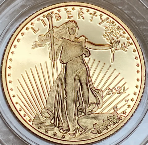 2021 W Gold American Eagle 1/10 oz Proof Type 1, In Hand! Cover