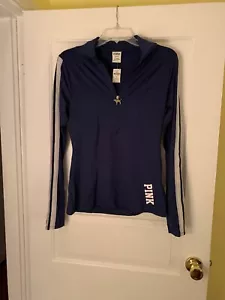 VIctoria Secret Navy/White/Gray 1/4 Zip Track Jacket Sz S/P Retail $54.95 NWT - Picture 1 of 11