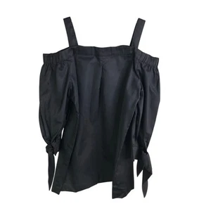 Tyler Boe Top Mujer XS Negro Fuera del Hombro Correa Desmontable Corbata Muñeca Nuevo con Etiquetas - Imagen 1 de 11