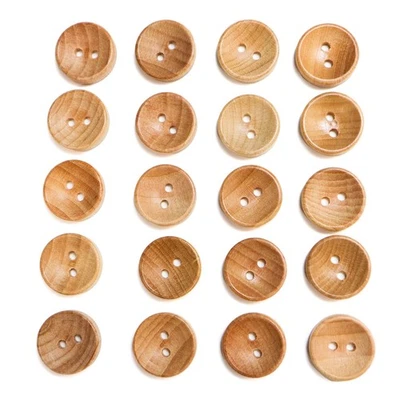 Рубашка натуральная с двумя отверстиями на деревянных пуговицах коричневая древесина зернистая древесина 20 штук B-078 - Изображение 1 из 4
