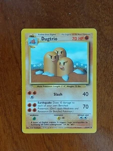 Pokemon Card Dugtrio Rare 1999 Base Set 19/102 TCG English - Imagen 1 de 2