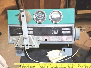 ONAN CONTROL PANEL VOLT, AMPS & OIL PRESSURE METERS GUAGES ASSEMBLY nos - Picture 1 of 6