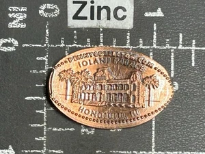 Iolani Palace Honolulu Hawaii King Elongated Pressed Smashed Souvenir Penny Coin - Picture 1 of 2