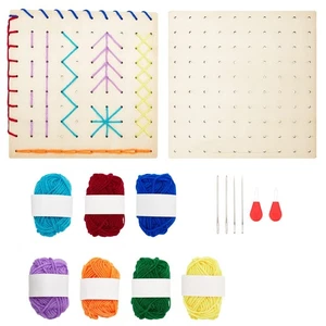 2 Set Holz Nähbretter Motorik Üben Holzschnüren Projekte Holz... - Bild 1 von 5