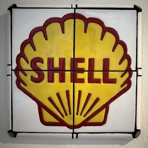 Vintage Shell Gas Logo Kunst Handarbeit Fliesen Mosaik Unikat perfekt für Garage - Bild 1 von 5