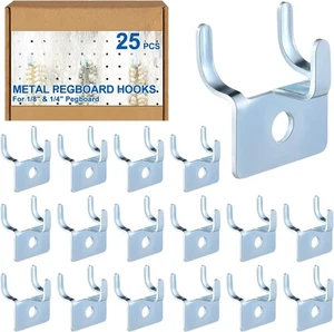 Tandefio 25 Stück Metall Lochwand Haken Zinken Klammer Brett Aufhänger für Wand Display - Bild 1 von 2