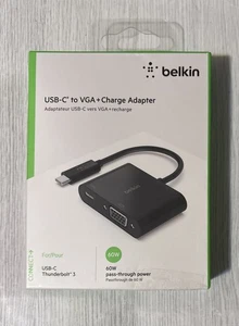 Belkin USB C to VGA + Charge Adapter - 60 W Pass Through Power For Thunderbolt 3 - Picture 1 of 1