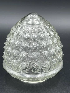 Vintage Clear Glass Acorn Beehive Glass Shade Ceiling Hugger - Picture 1 of 11