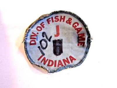 Brazalete/permiso de pesca vintage de la División de Pesca de Pesca y Caza de Indiana Foto 1 de 2