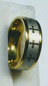 APPEALING STAINLESS STEEL CROSS BAND RING SIZE 11.25,12.25! - Bild 1 von 10