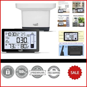 Dual Temperature Display Self-Emptying Rain Gauge - Perfect for Gardens & Yards - Picture 1 of 9